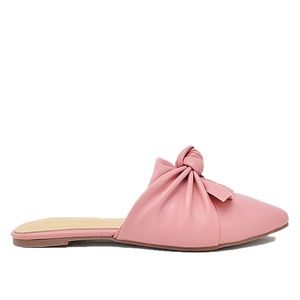 Women's Black Mauve Pu Leather With Bow Detail